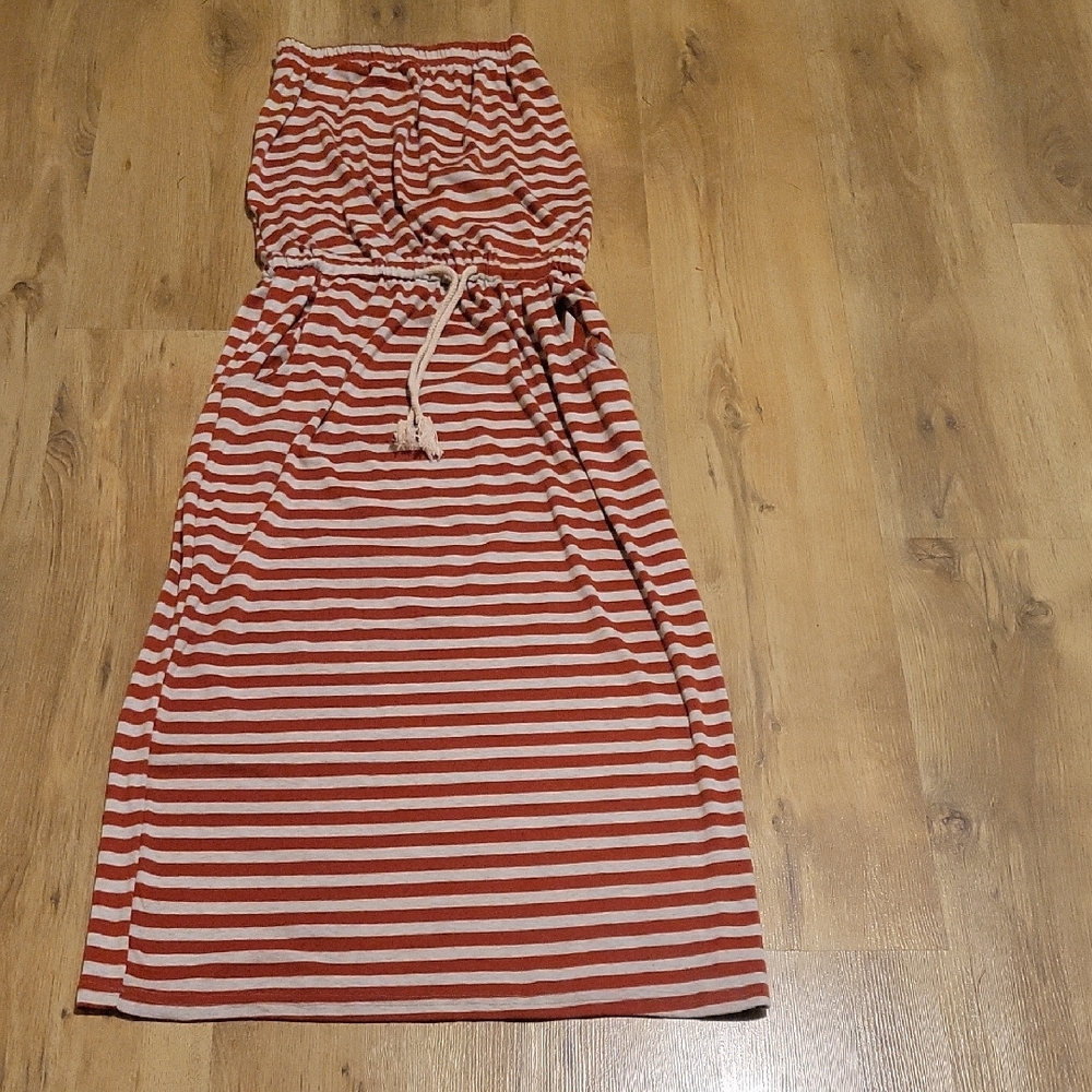 Striped Red and White Maxi Dress